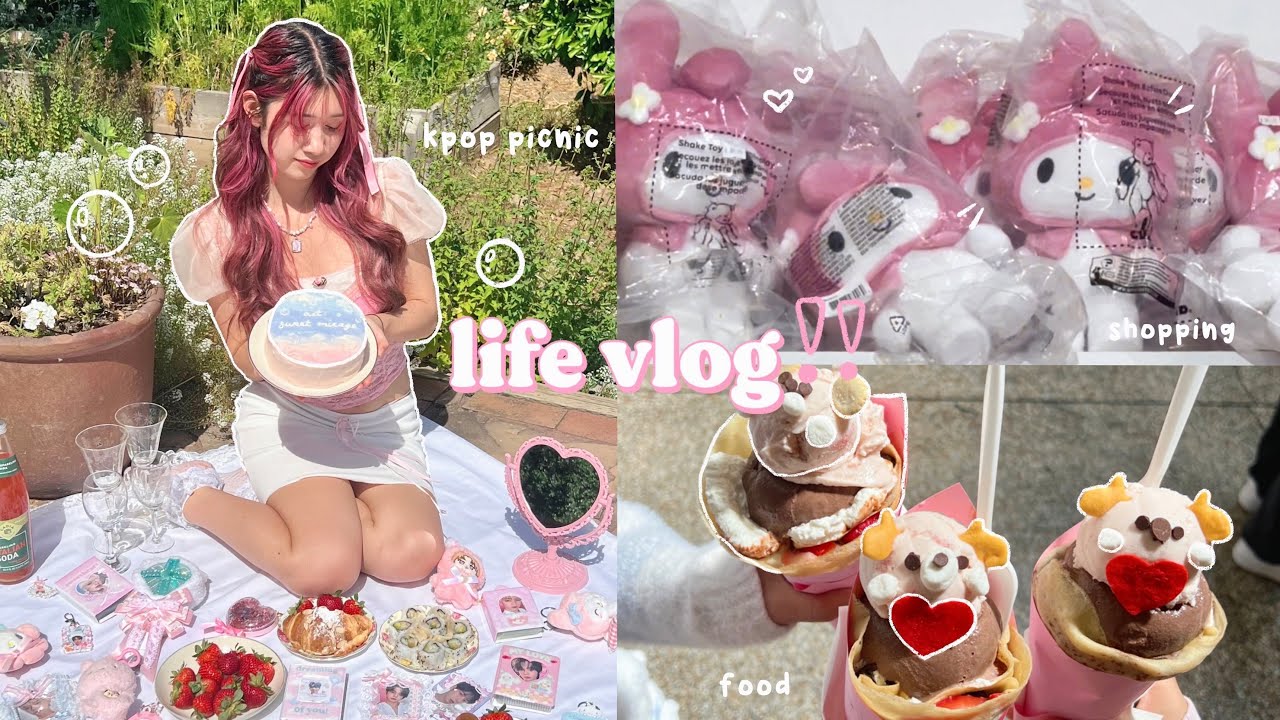 Летний видеоблог 🍦 (ежедневный, пикник в стиле к-поп + распаковка, декоден в японском квартале Са...