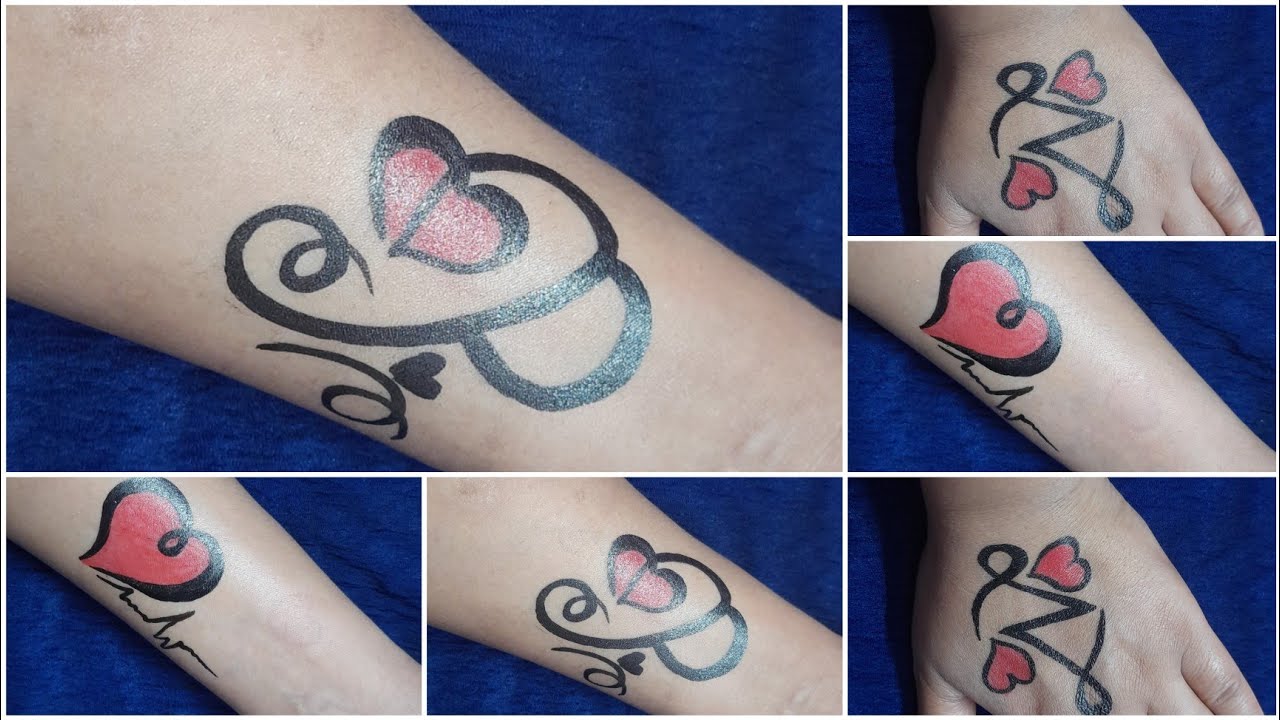 unique tattoo designs/ p letter tattoo design/ N letter tattoo design/ heart tattoo #maheshchavan