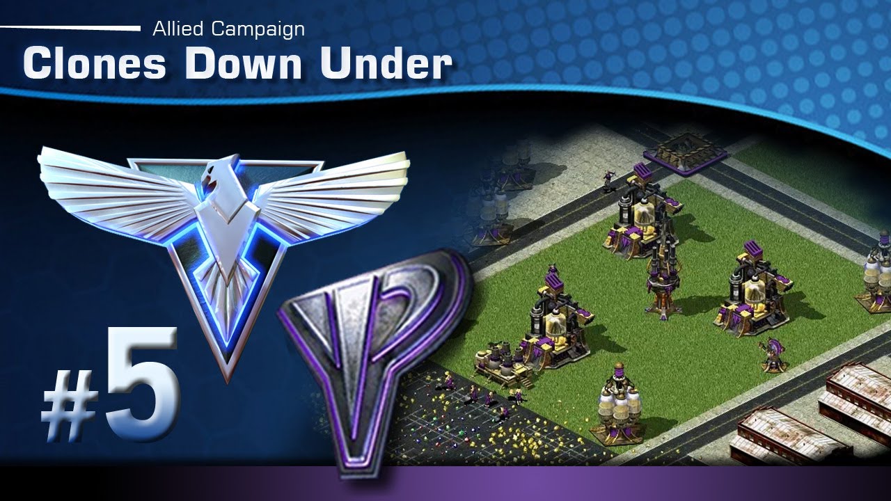 Red Alert 2: [YR] - Allied Mission 5 - Clones Down Under  [Long-play & Tips]