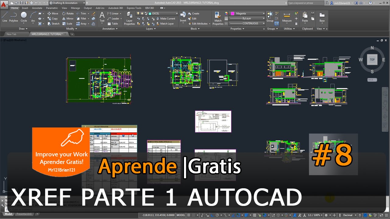 AutoCAD 2015 Tutorial Basico Starter 8 / XREF Referencias Externas parte1