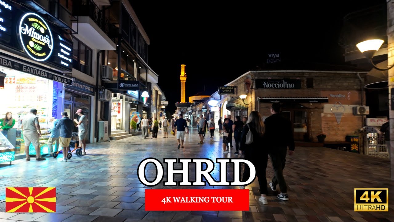 Ohrid 🇲🇰 Macedonia 🇲🇰 Night Walk 2025 【4K 60FPS】
