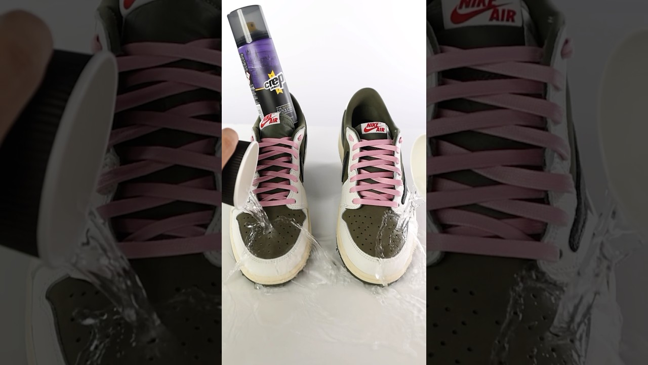 Watch how our Crep Protect Spray protects these Travis Scott ‘Medium Olives’ 👀 