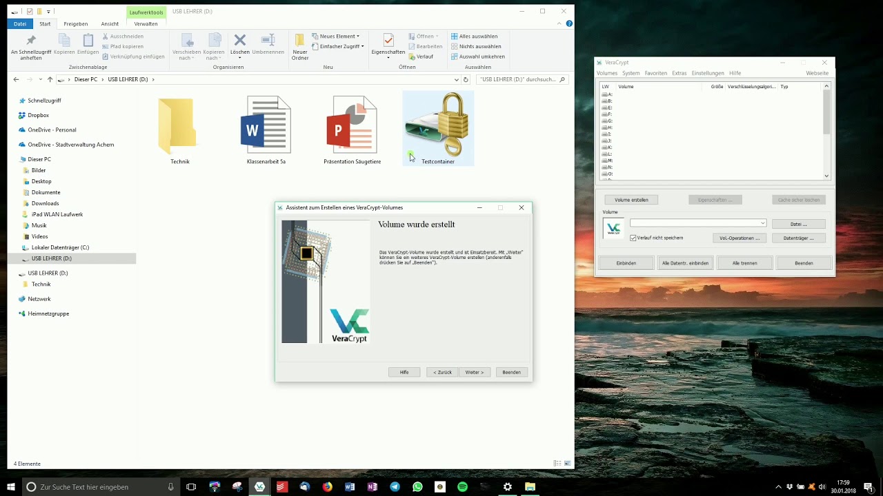 sicherer USB Stick für Lehrer mit VeraCrypt