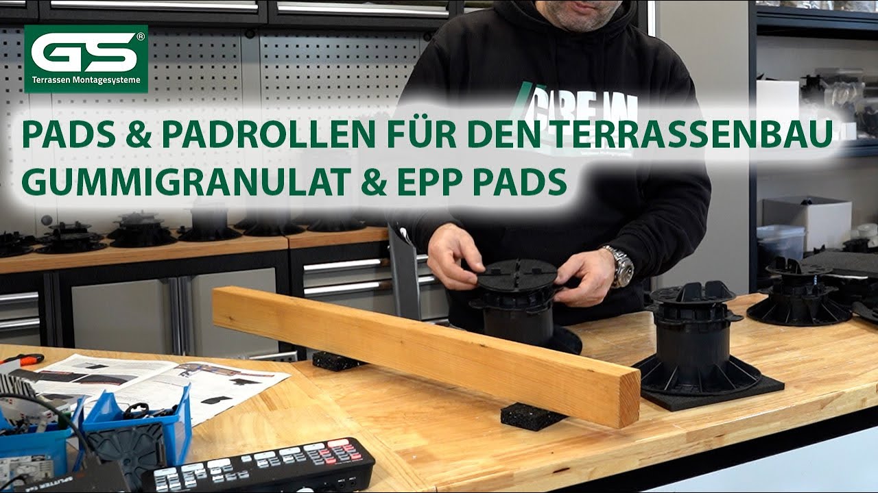 Gummigramulat Pads Padrollen EPP Pad Terrassenbau Bodenausgleich Trittschutz
