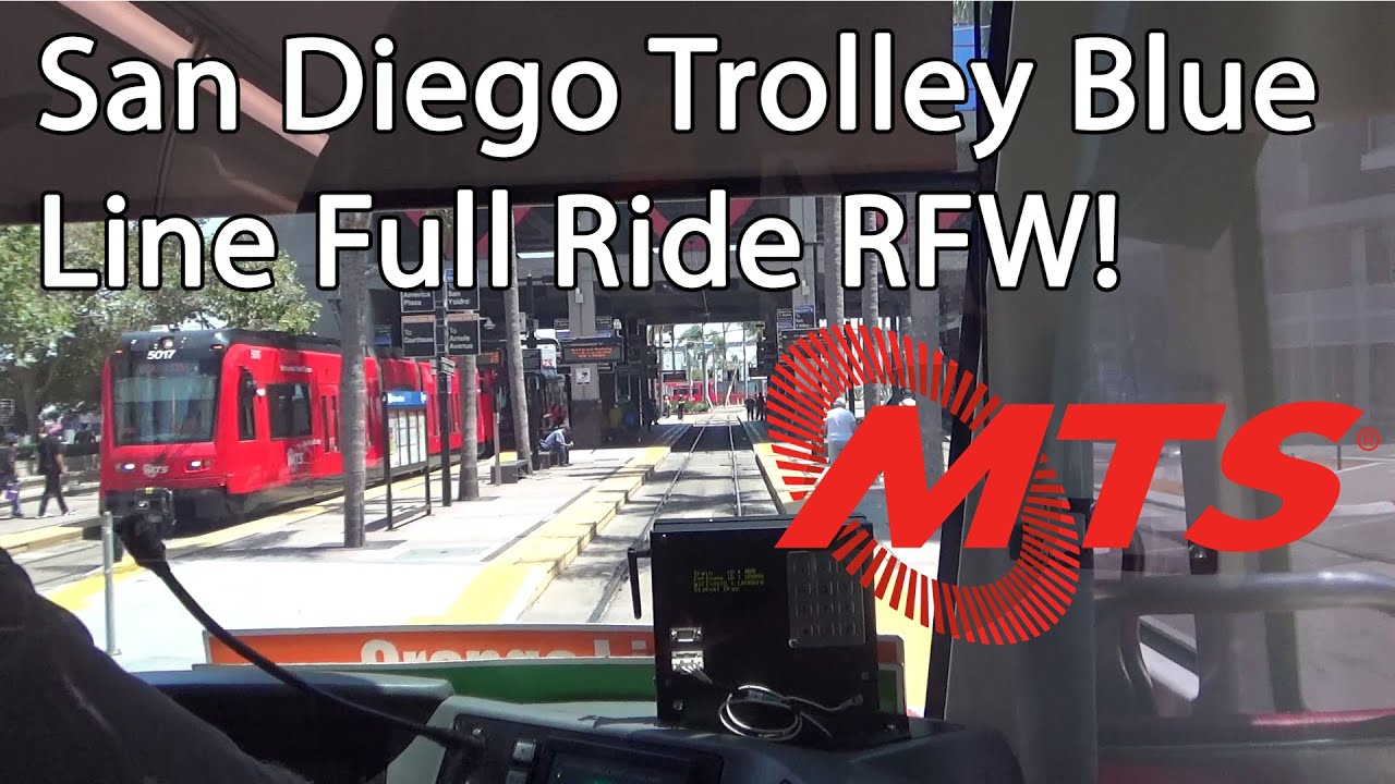 San Diego Trolley Blue Line Full Ride Railfan Window!  - City College to San Ysirdo