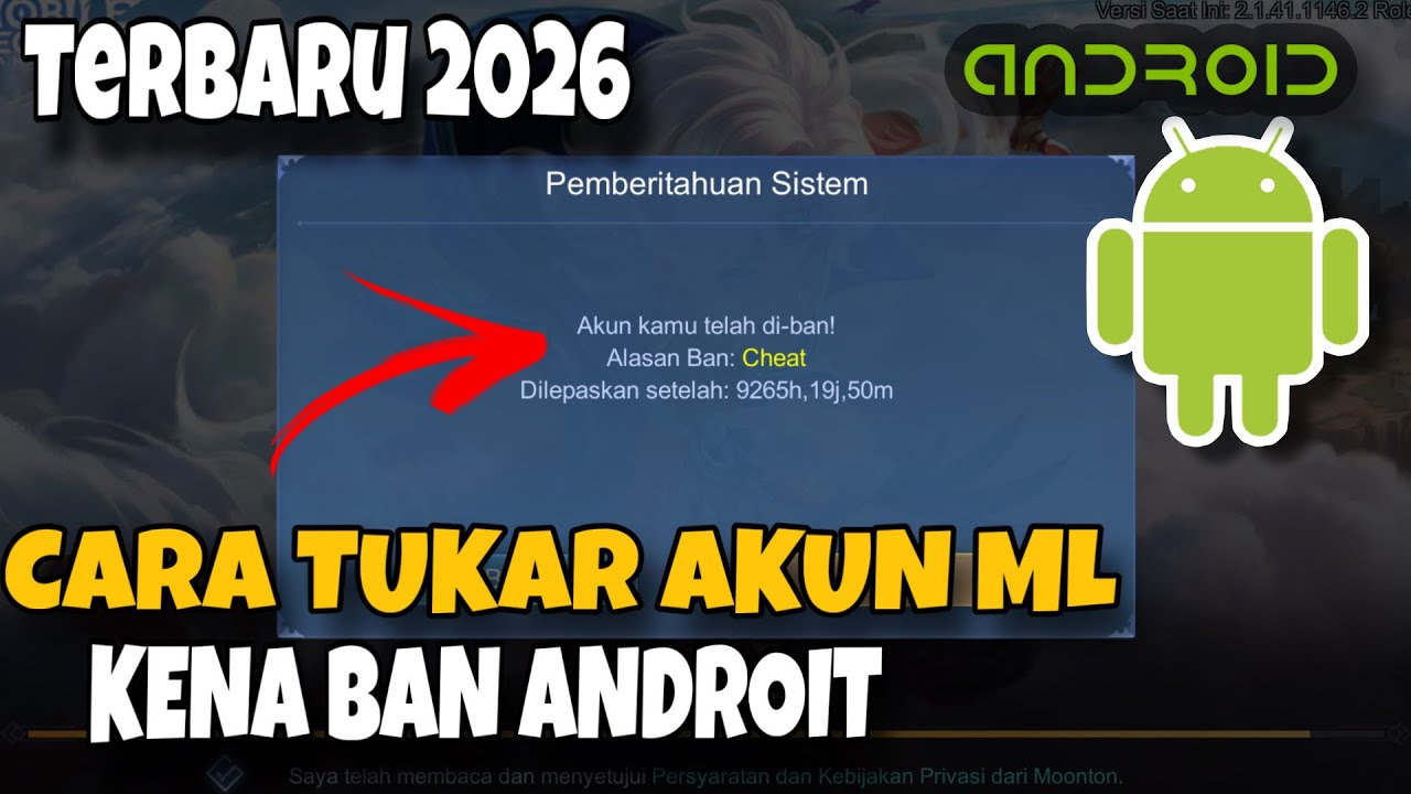 CARA TUKAR AKUN ML KENA BAN TERBARU||ANDROIT 2026