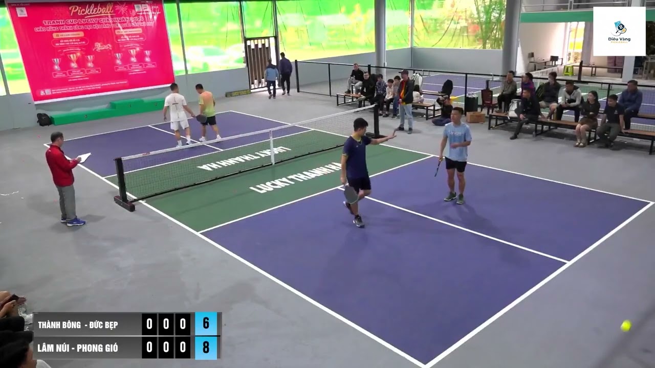 full match chung kết đôi nam pickleball Lucky 2026: Thành Bông + Đức Bẹp vs Lâm Núi + Phong Gió.