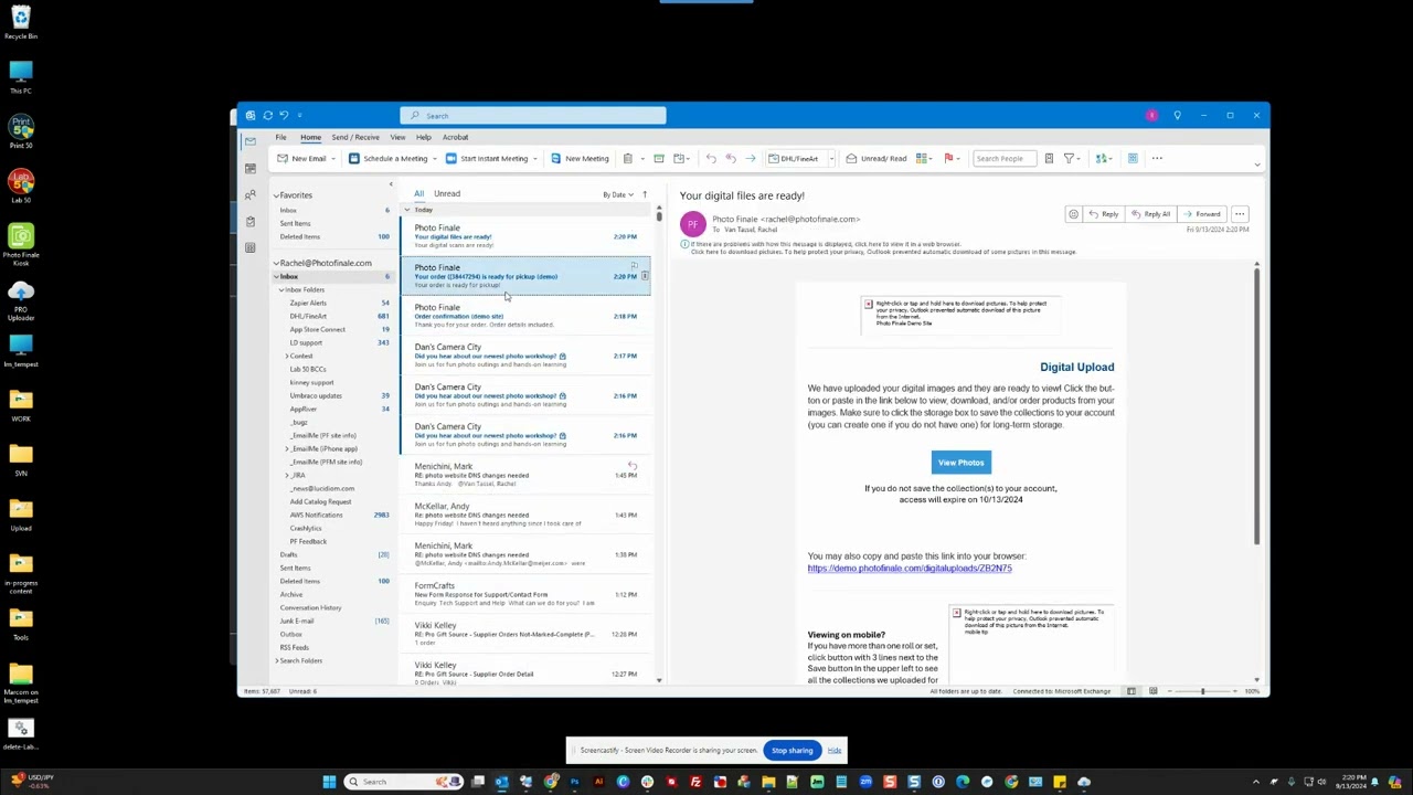 PF Web Demo-Film dev ordering and delivery of scans via PRO Uploader