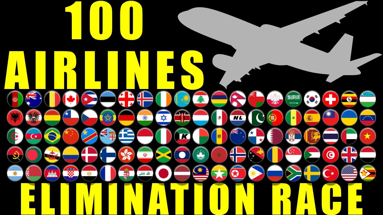 100 Airlines Elimination Marble Race in Algodoo \ Marble Race King