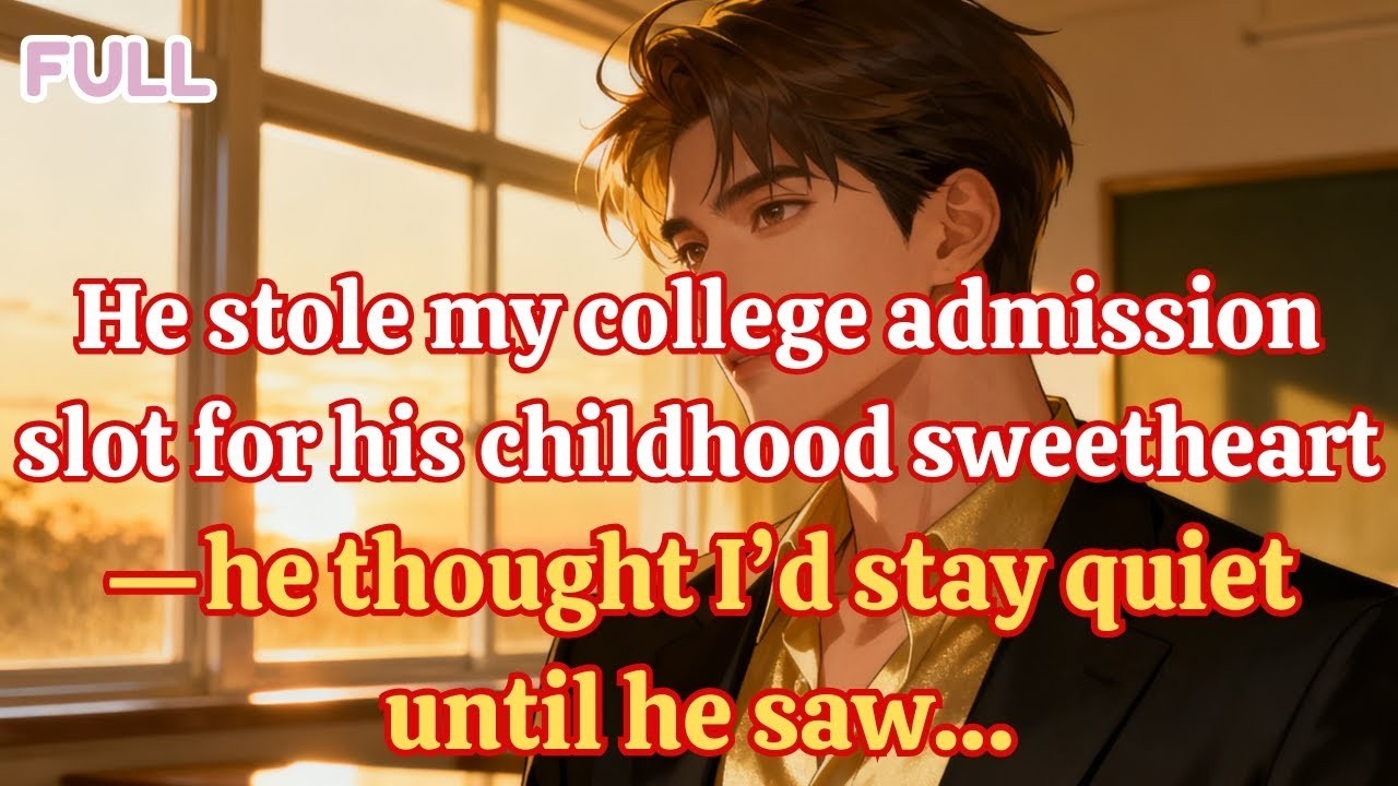He stole my college spot for his childhood sweetheart—he thought I’d stay silent until he saw