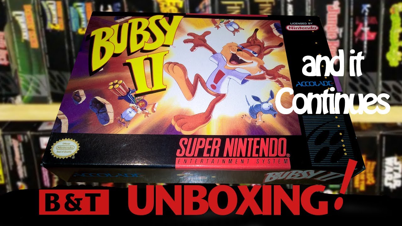 Unboxing Super Nintendo Bubsy II Video Game Complete with Poster
