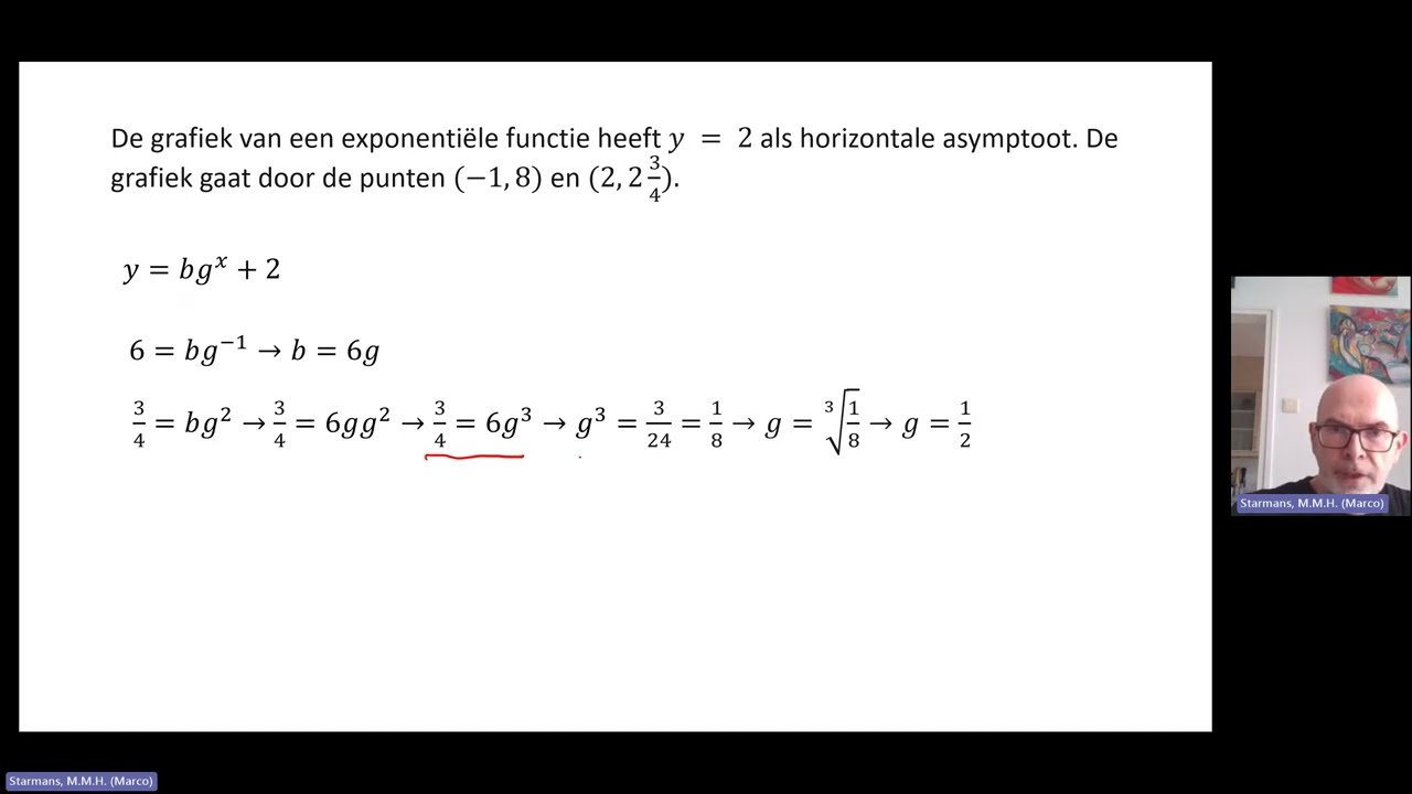Exponentiële functies - Functievoorschrift opstellen