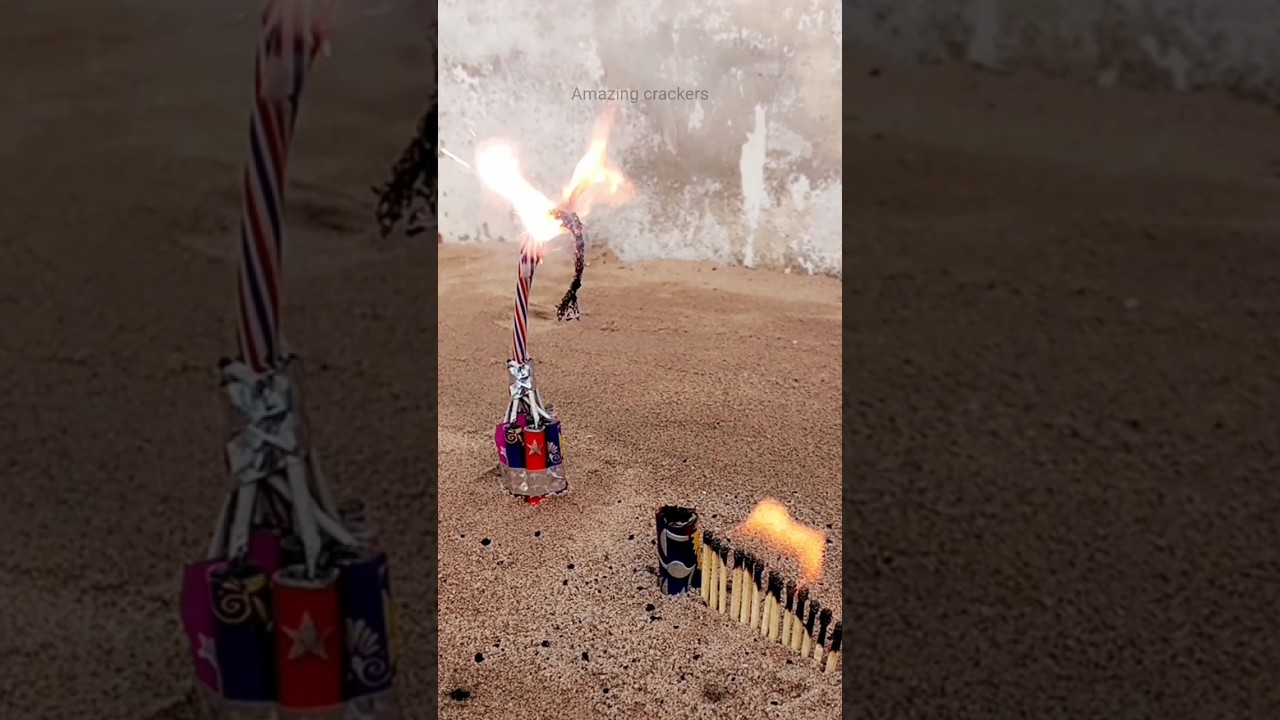 matchstick and firecrackers reaction💥#firecracker #matchstick #shorts