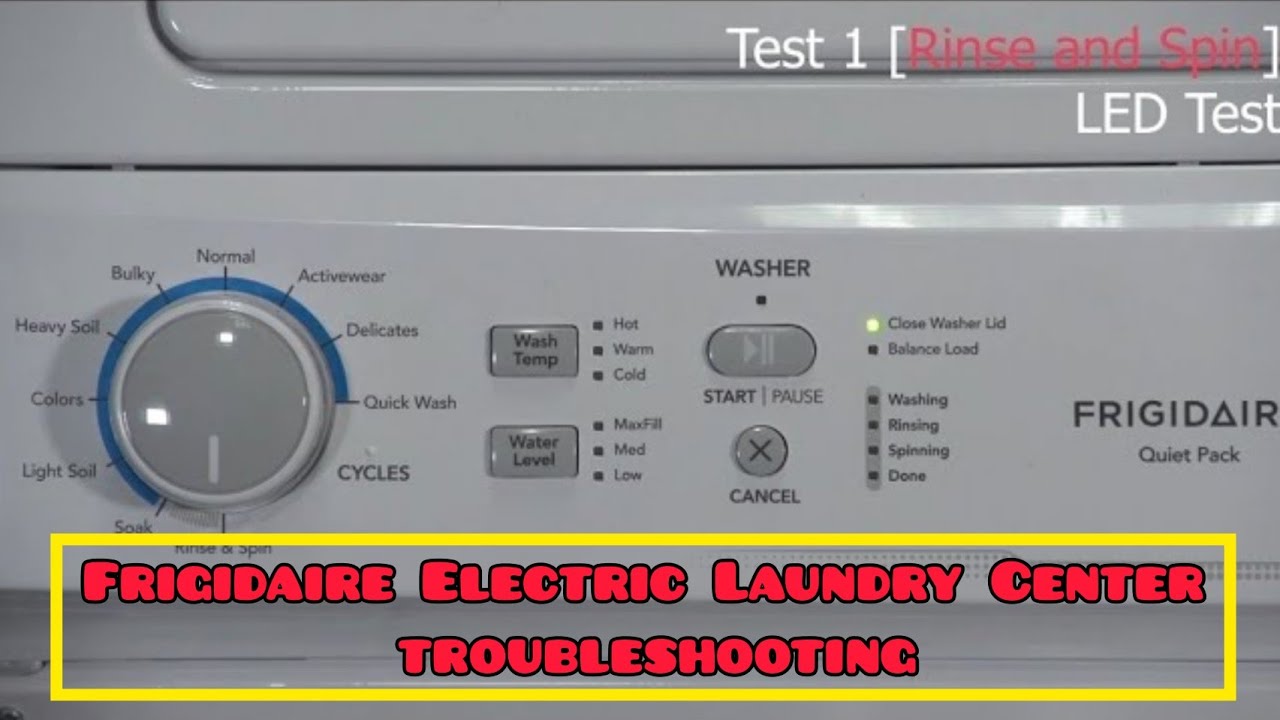 Ремонт электропрачечных Frigidaire Electric Laundry Center — устранение неисправностей и тестовый...