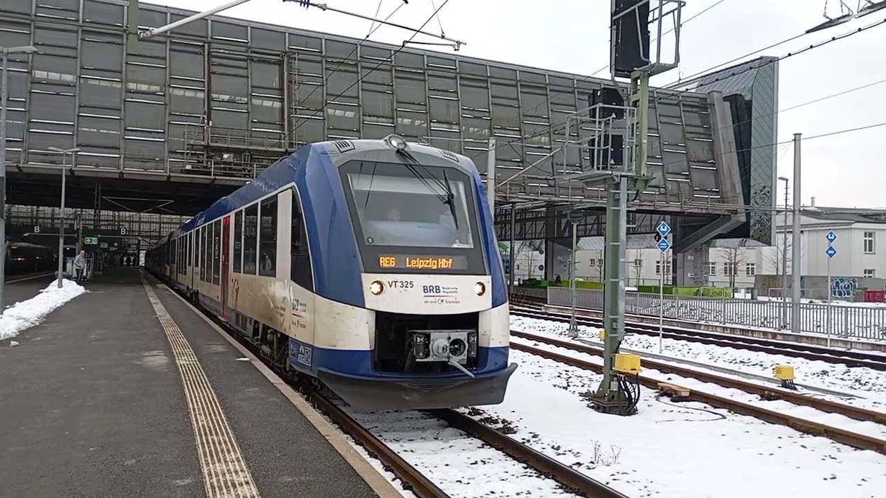 RE 6 nach Leipzig Hbf Ausfahrt Chemnitz Hbf Mit 3 Dreifach 1648 der Ammersee Altmühltal Lint 