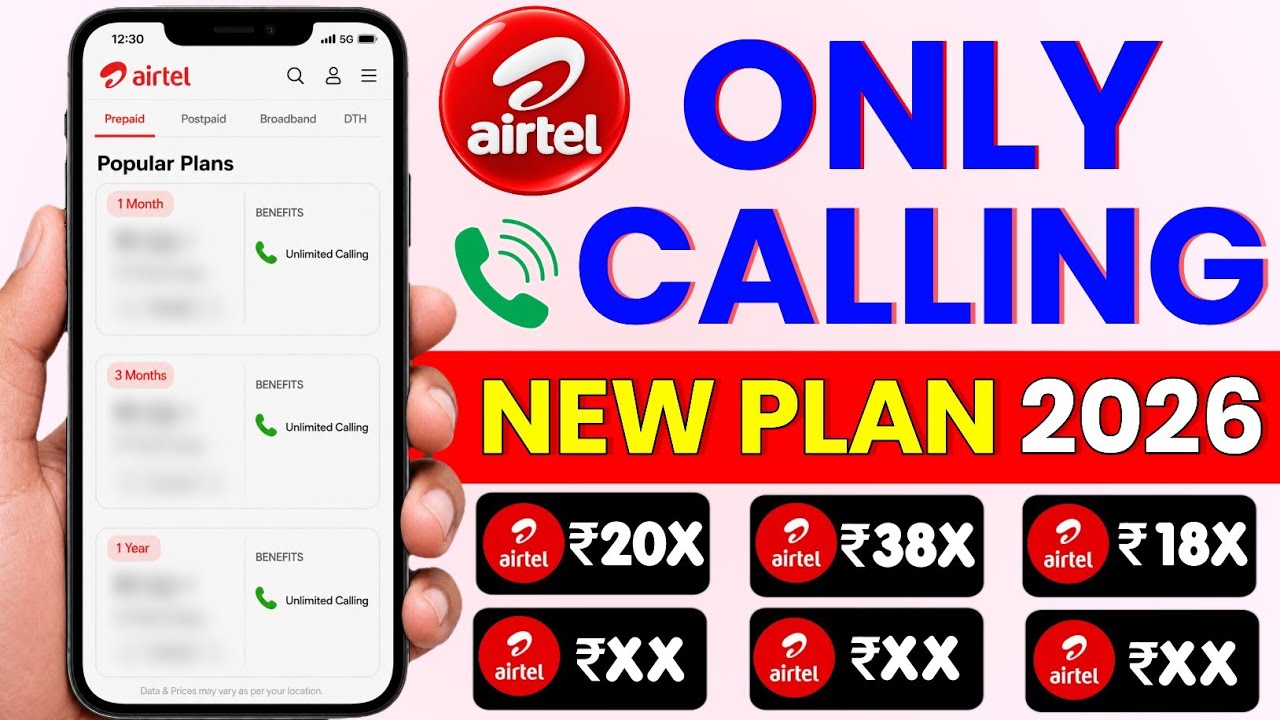 Airtel Only Calling Recharge 2026 | Airtel New Calling Plan | Cheapest Airtel Recharge
