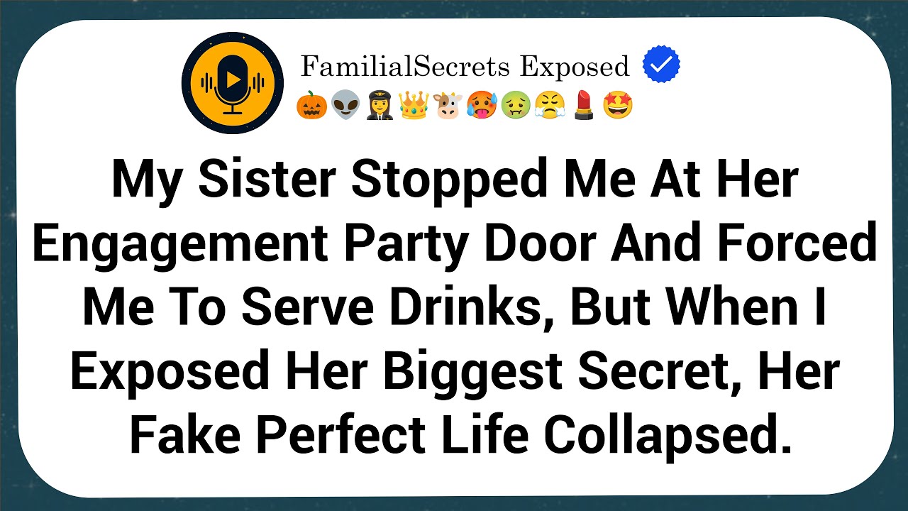My Sister Stopped Me At Her Engagement Party Door And Forced Me To Serve Drinks, But When I Exposed