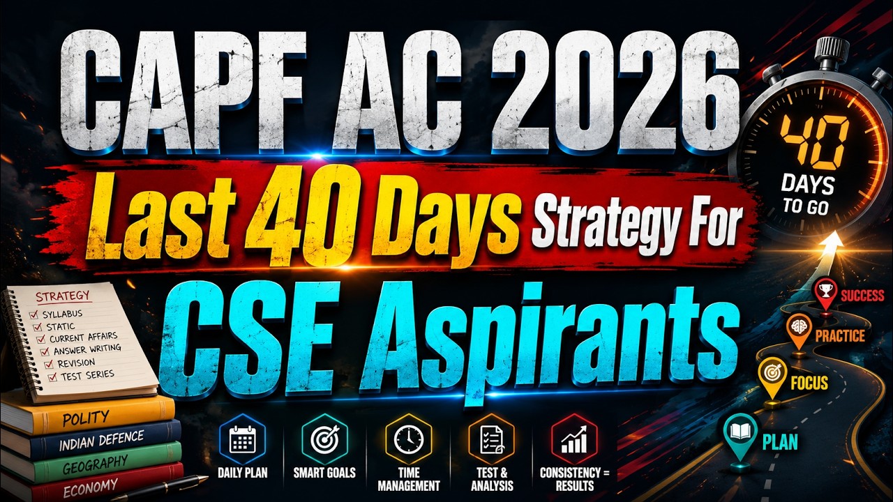 CAPF AC 2026 Last 40 Days Strategy for CSE Aspirants