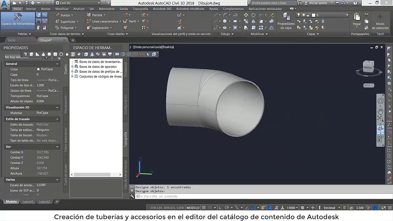 Creación de tuberías y accesorios en el editor del catálogo de contenido de Autodesk Civil 3D