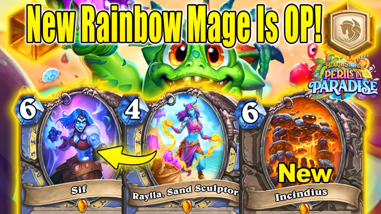 NEW Rainbow Sif Mage Deck Is So Broken With Incindius Mega Combo At Perils in Paradise | Hearthstone