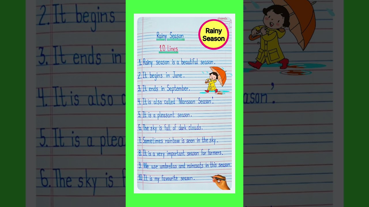 10 Lines On Rainy Season in English/Essay On Rainy Season in English/Rainy Season in English