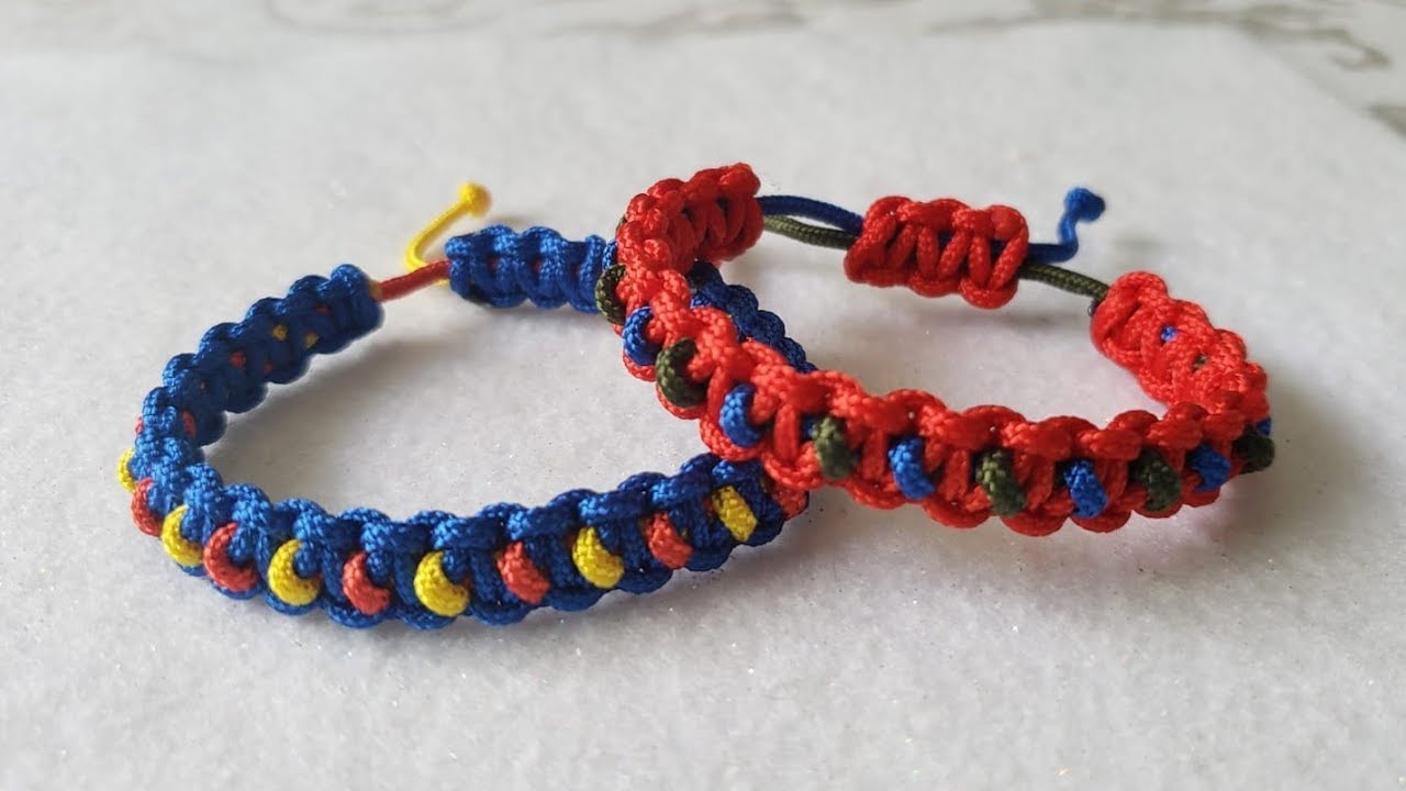 COMO HACER ESTA HERMOSA PULSERA DE HILO NUDO AJUSTABLE MACRAME