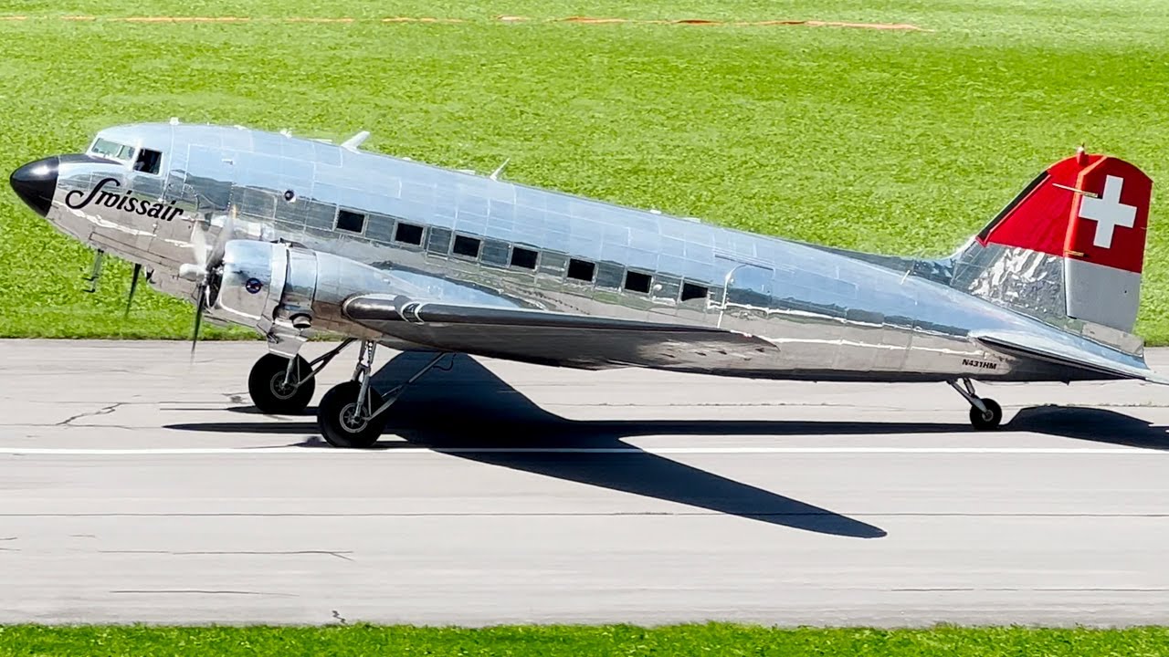 Swissair Classic Formation mit Douglas DC-3 und 3 Beechcraft Modell 18 am ZigAirMeet 2023