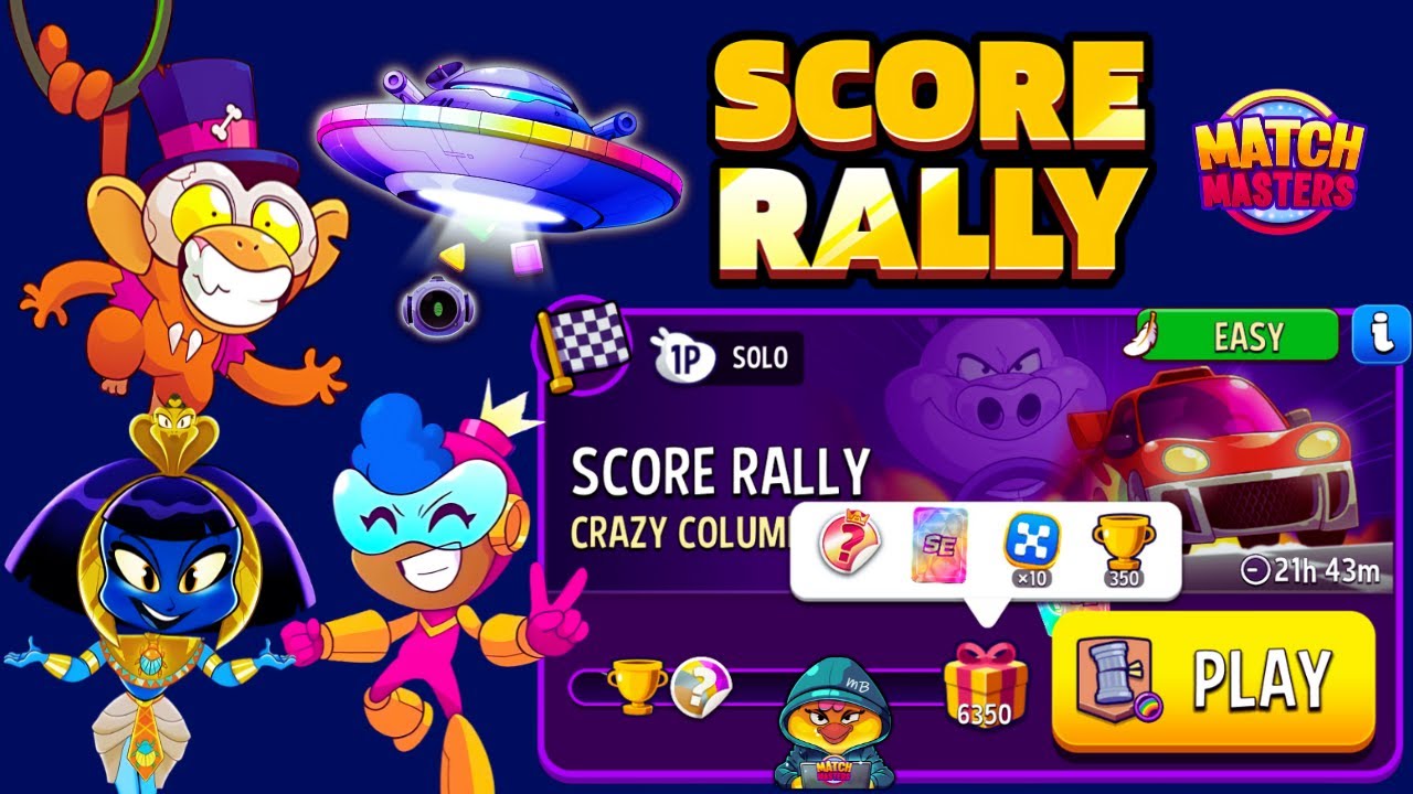Crazy Columns + Rainbow Solo Challenge Score Rally 6350 points | Match Masters x4 BEST BOOSTERS