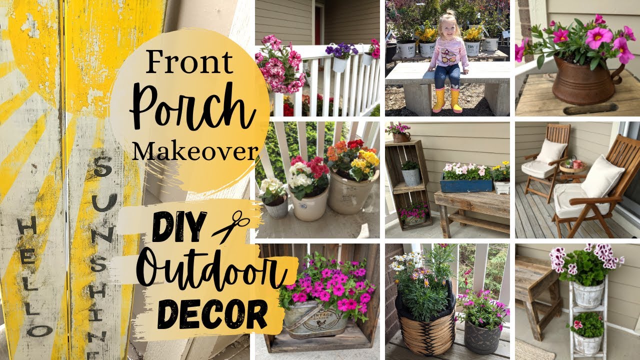 FRONT PORCH MAKEOVER | DIY OUTDOOR DECOR | SPRING AND SUMMER PORCH TOUR