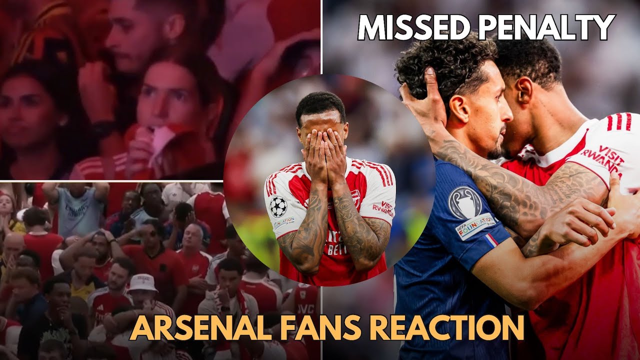 Arsenal Fans And Players Reaction To Gabriel missed Penalty Vs Psg