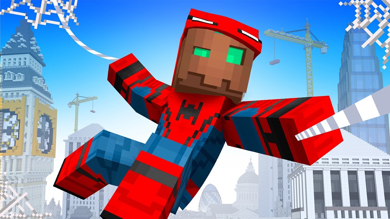 Me CONVERTÍ en SPIDERMAN por 1 DÍA en Minecraft!