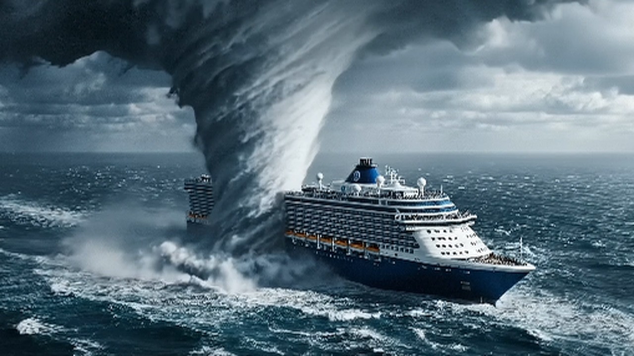The Chicano cruise ship miraculously escaped death from a giant waterspout (AI effect)