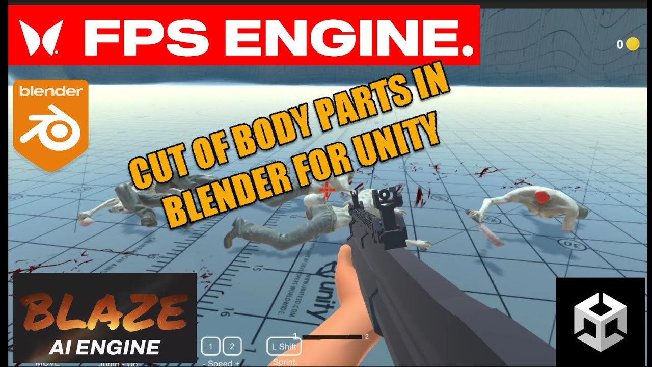 Dismember BodyParts - Blender & BlazeAI & FPS Engine (TUTORIAL)