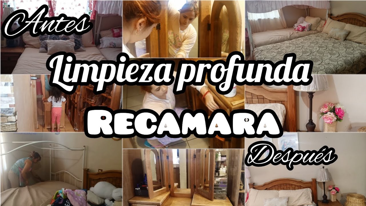 Limpieza profunda// recamara🛏️ movimiento los muebles 🧹🪣🛏️