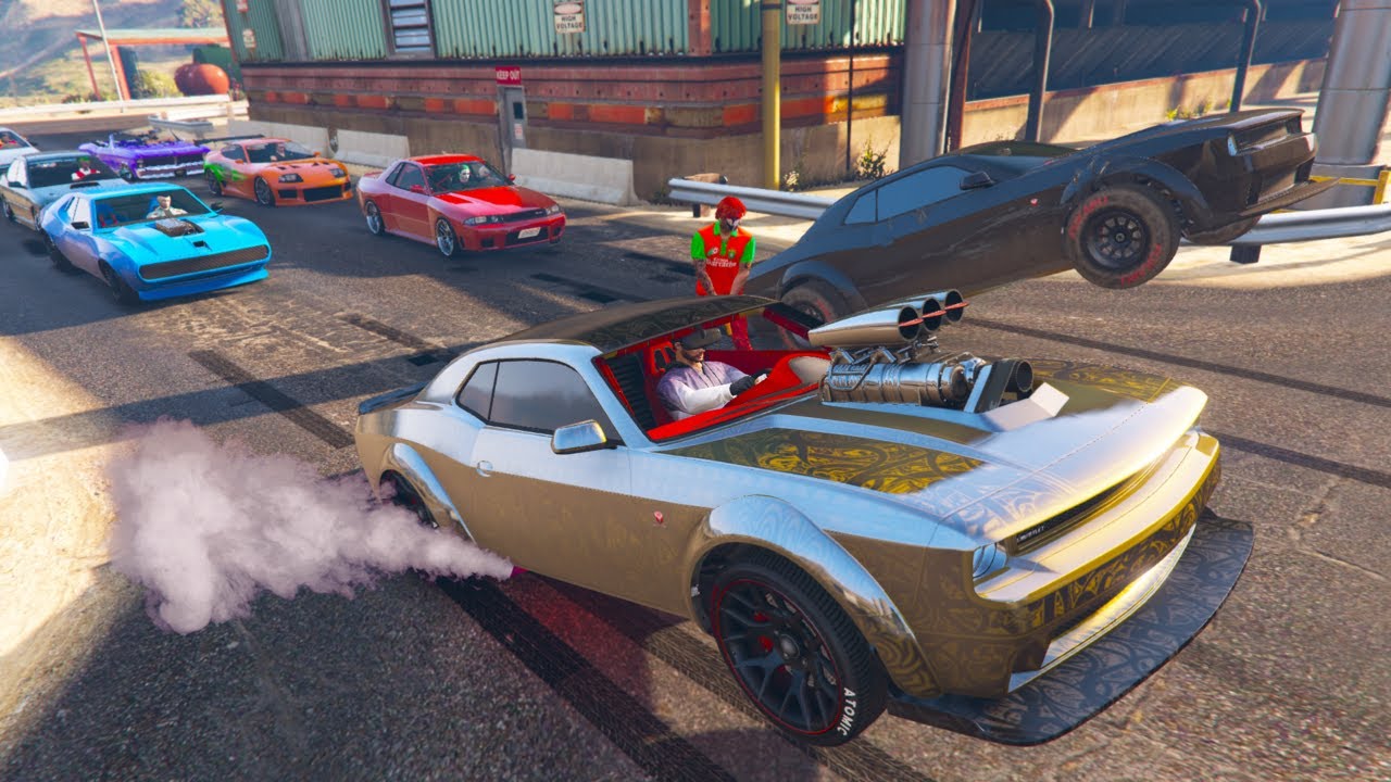 GTA5 DRAG RACING CAR MEET! HELLFIRE IS BACK!