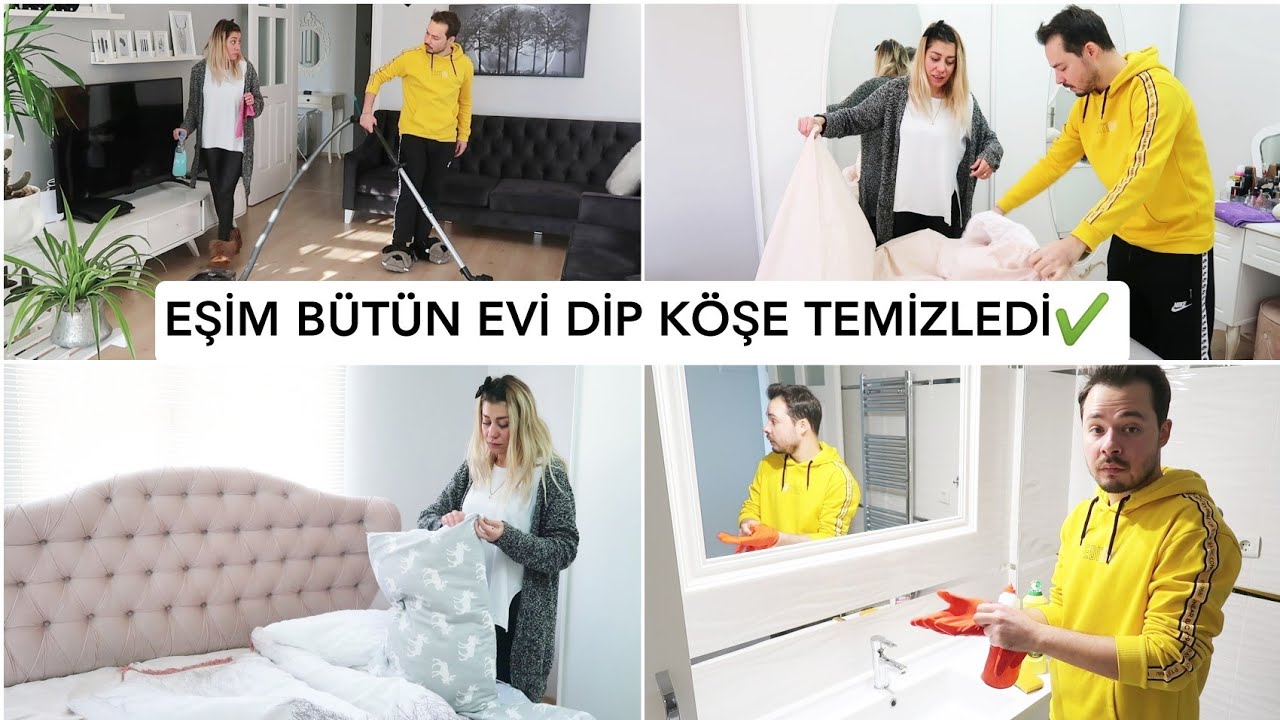 EŞİMLE TEMİZLİK AVCILARI OLDUK💛DİP KÖŞE BÜTÜN EVİ TEMİZLEDİ✔️HER YER MİS GİBİ OLDU