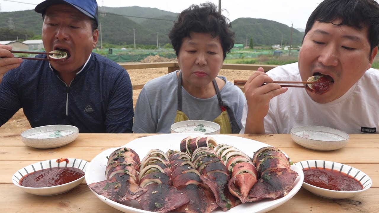 속 꽉 채운 [[오징어순대(Stuffed Squid)]] 요리&먹방!! - Mukbang eating show
