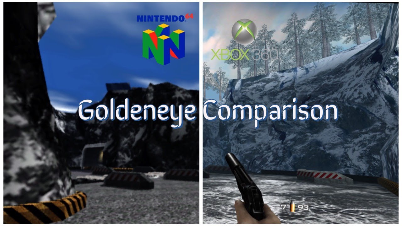 Goldeneye 007 - N64 v. XBLA Graphics Comparison - Level 1 (Dam) Agent