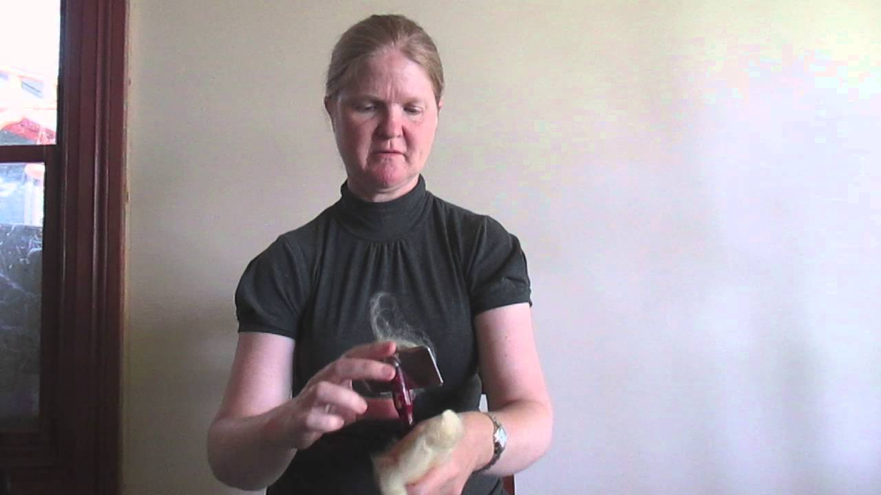 Flick carding a fleece
