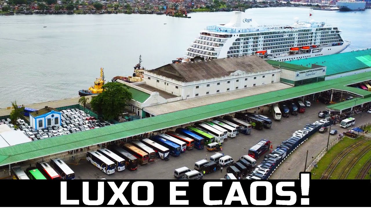 VERGONHA?? ÔNIBUS DE LUXO E PASSAGEIROS SAINDO NO CAOS DO PORTO DE SANTOS |  ÔNIBUS NO CONCAIS