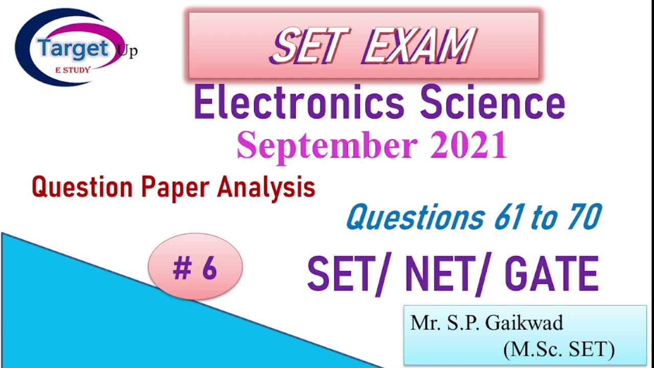 Electronics Science SET Exam Solved Question Paper 2021 #setexam #electronicsscience #questionpaper