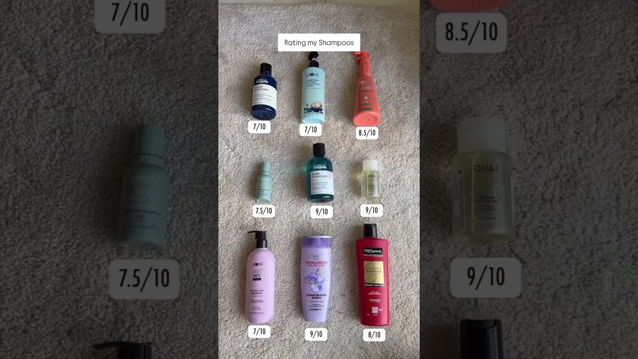 Rating all my shampoos for oily scalp, long hair, dry and frizzy hair lengths