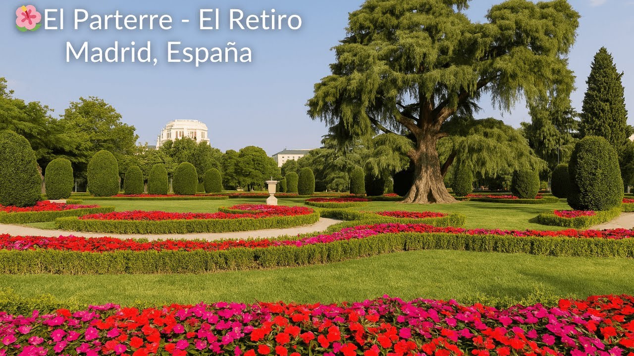 🌳 PASEO RELAJANTE por El PARTERRE de EL RETIRO en MADRID  | Walking Tour 4K ASMR sin hablar