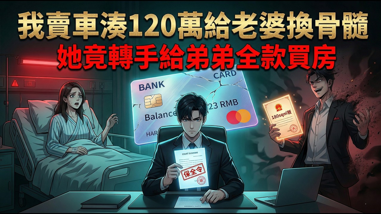 ✅️【一口氣看完】我賣車湊120萬給老婆換骨髓，她竟轉手給弟弟全款買房？既然拿我的命當墊腳石，那就讓律師教你們全家做人！ | 都市復仇爽劇