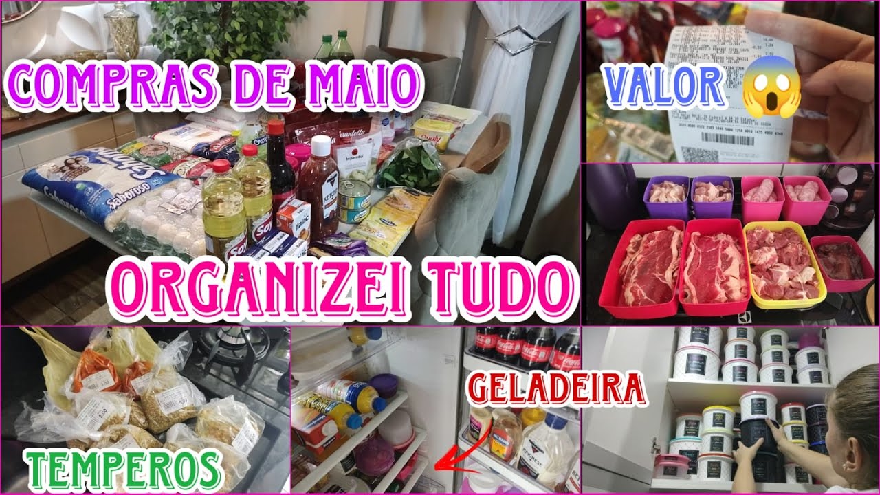 Compras do mês + Organizei Armários e Geladeira + Comprei Temperos