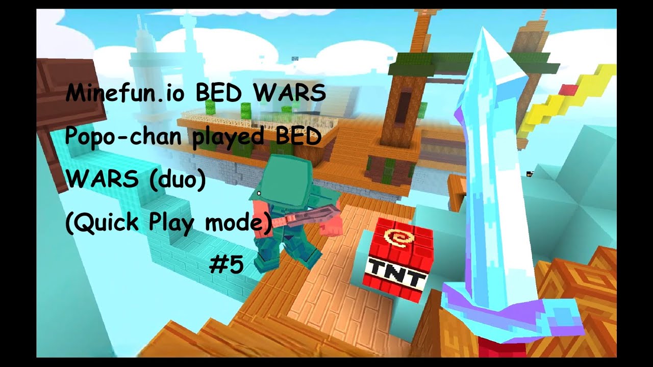 Minefun.io BED WARS  Popo-chan played BED WARS (duo) (Quick Play mode) #5 ポポちゃんベッドウォーズを凸!! #5