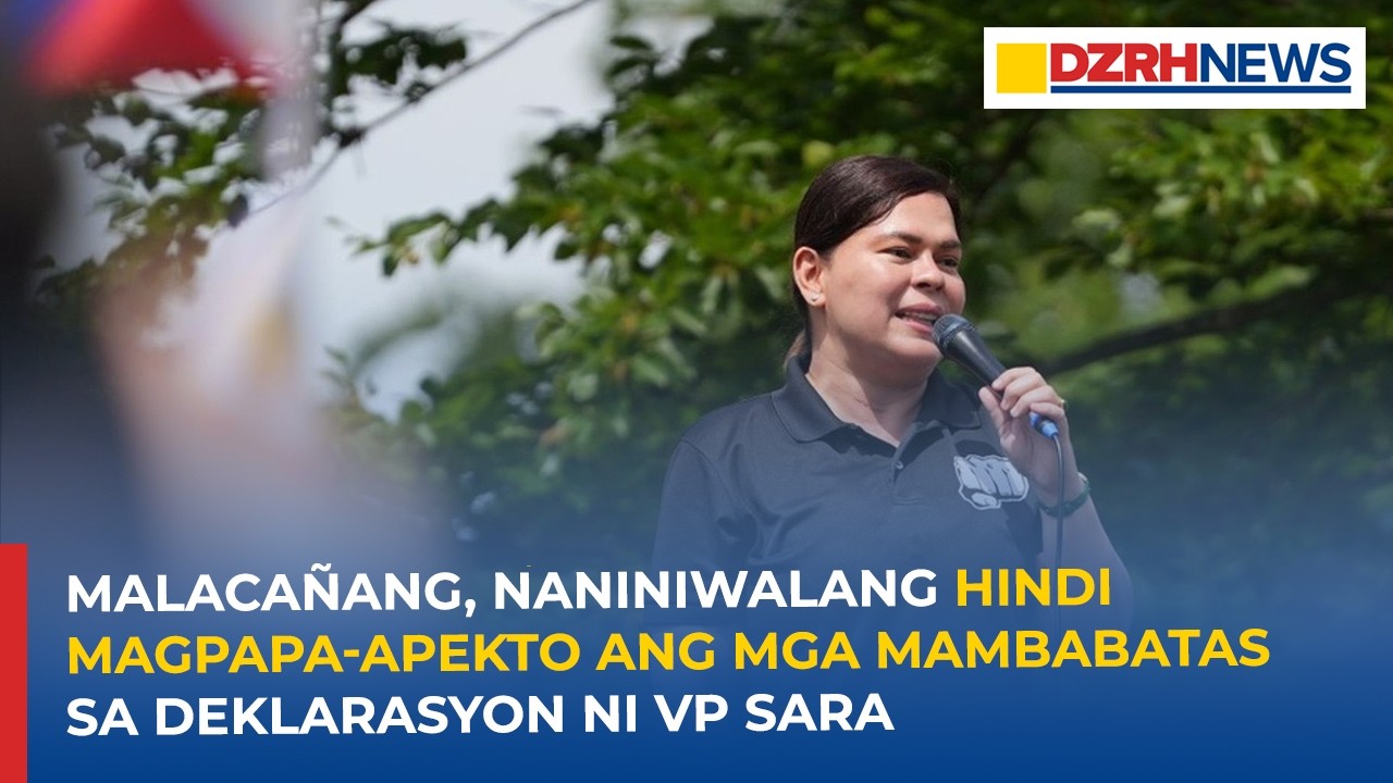 Malacañang, naniniwalang hindi magpapa apekto ang mga mambabatas sa deklarasyon ni VP Sara