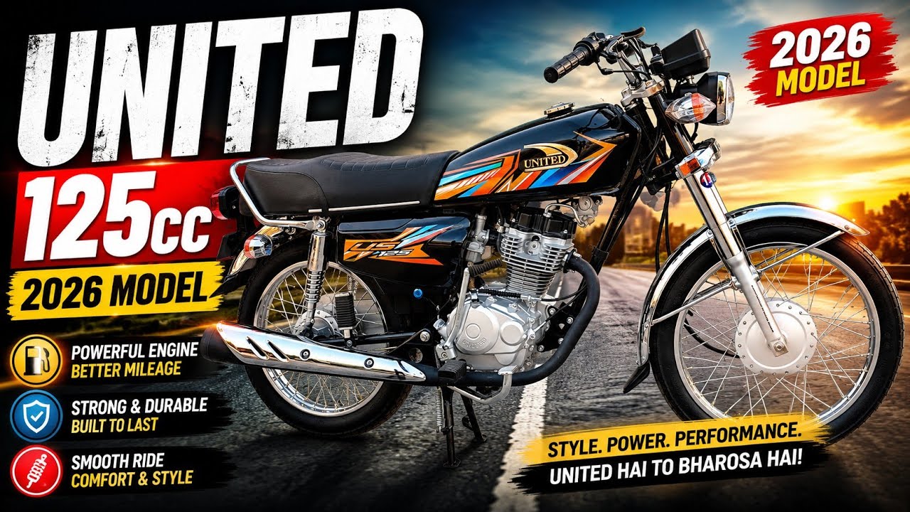 United 125cc 2026 Model First Look | Price, Features, Mileage & Complete Review Pakistan 