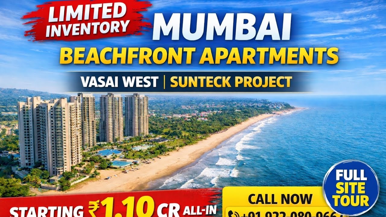 Mumbai’s New Beachfront Township in Vasai | Sunteck Group Master Layout Explained | Full Site Tour 