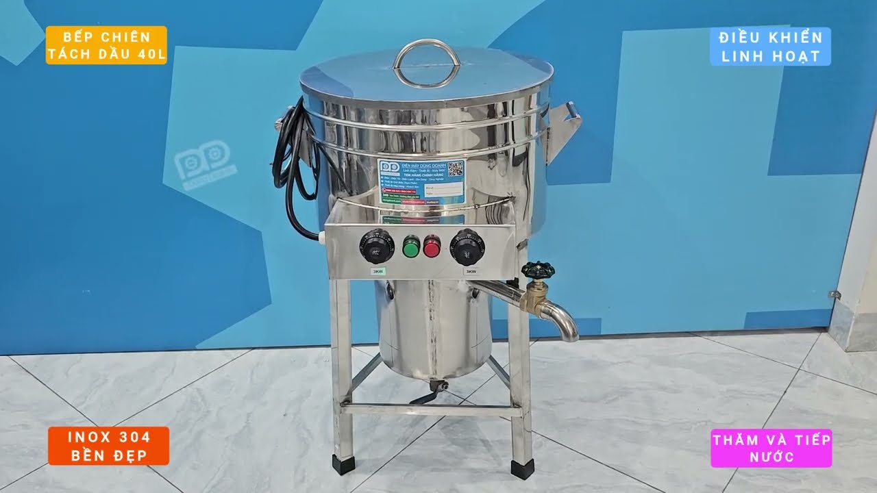 Bếp Chiên Tách Dầu 40 Lít Dùng Điện